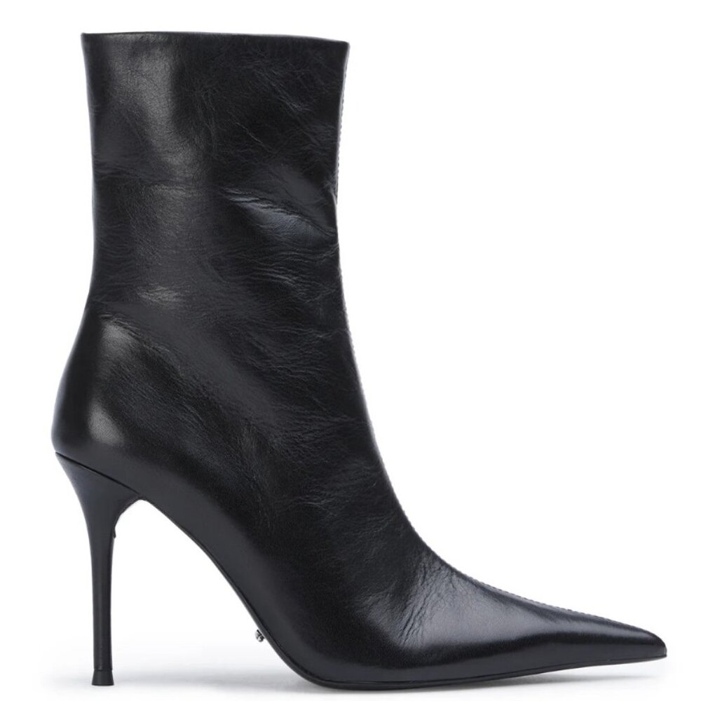 Tony Bianco Iris Boot in Black Vintage ankle high heel stiletto leather bootie